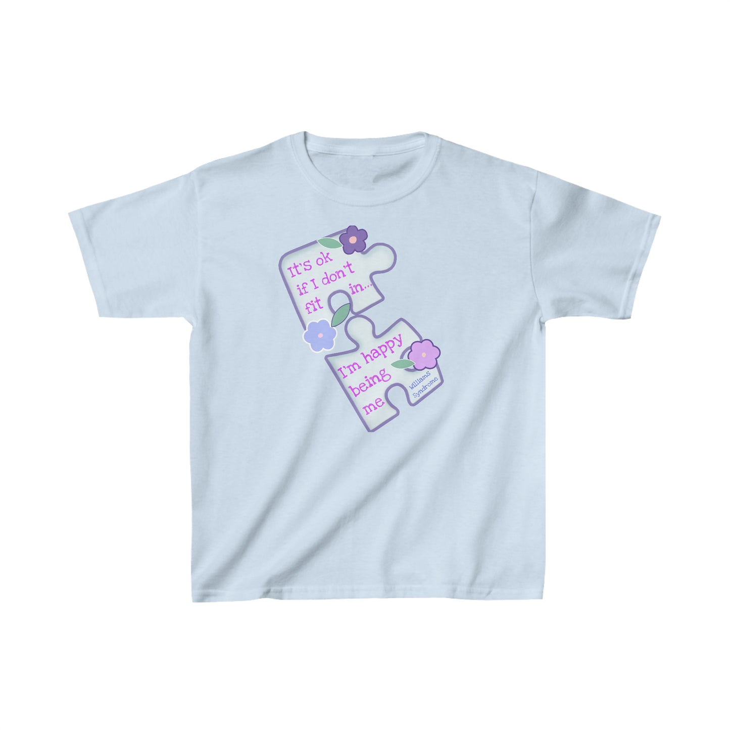 Williams Syndrome Puzzle Happy Being Me - Kids Heavy Cotton™ Tee