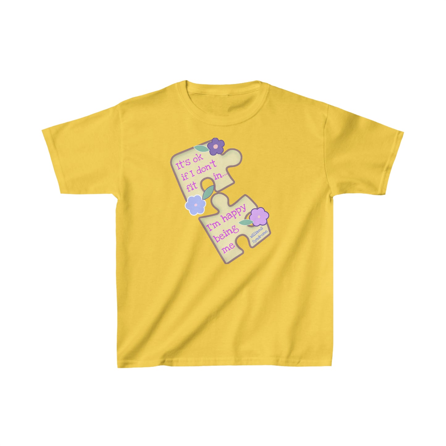 Williams Syndrome Puzzle Happy Being Me - Kids Heavy Cotton™ Tee