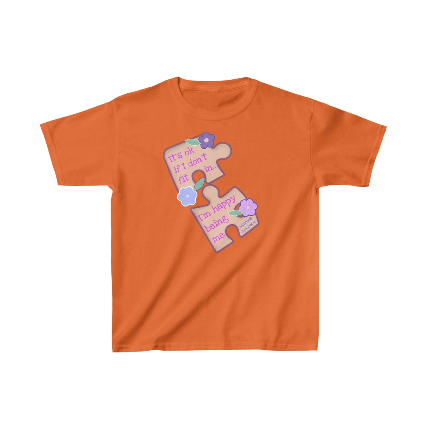 Williams Syndrome Puzzle Happy Being Me - Kids Heavy Cotton™ Tee