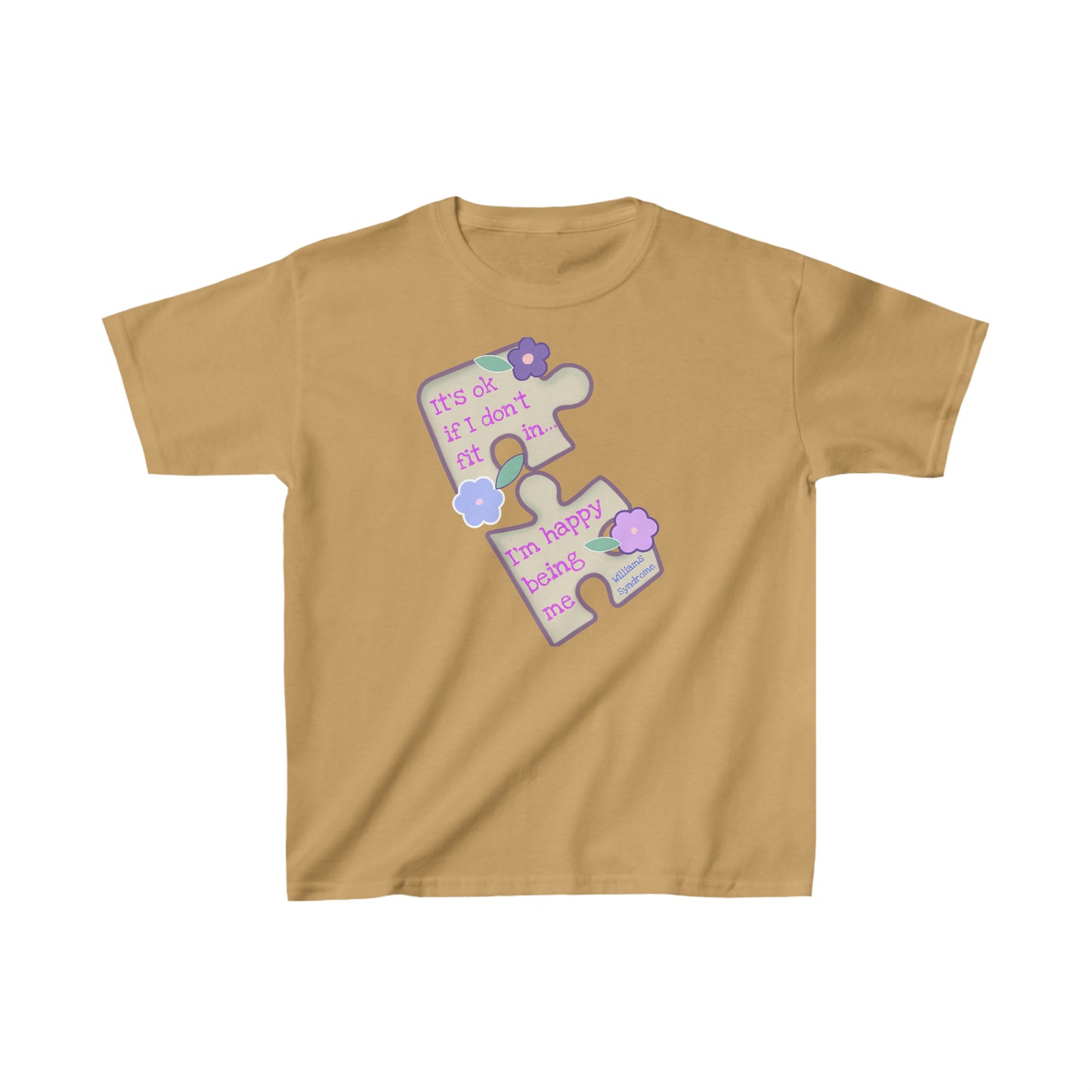 Williams Syndrome Puzzle Happy Being Me - Kids Heavy Cotton™ Tee