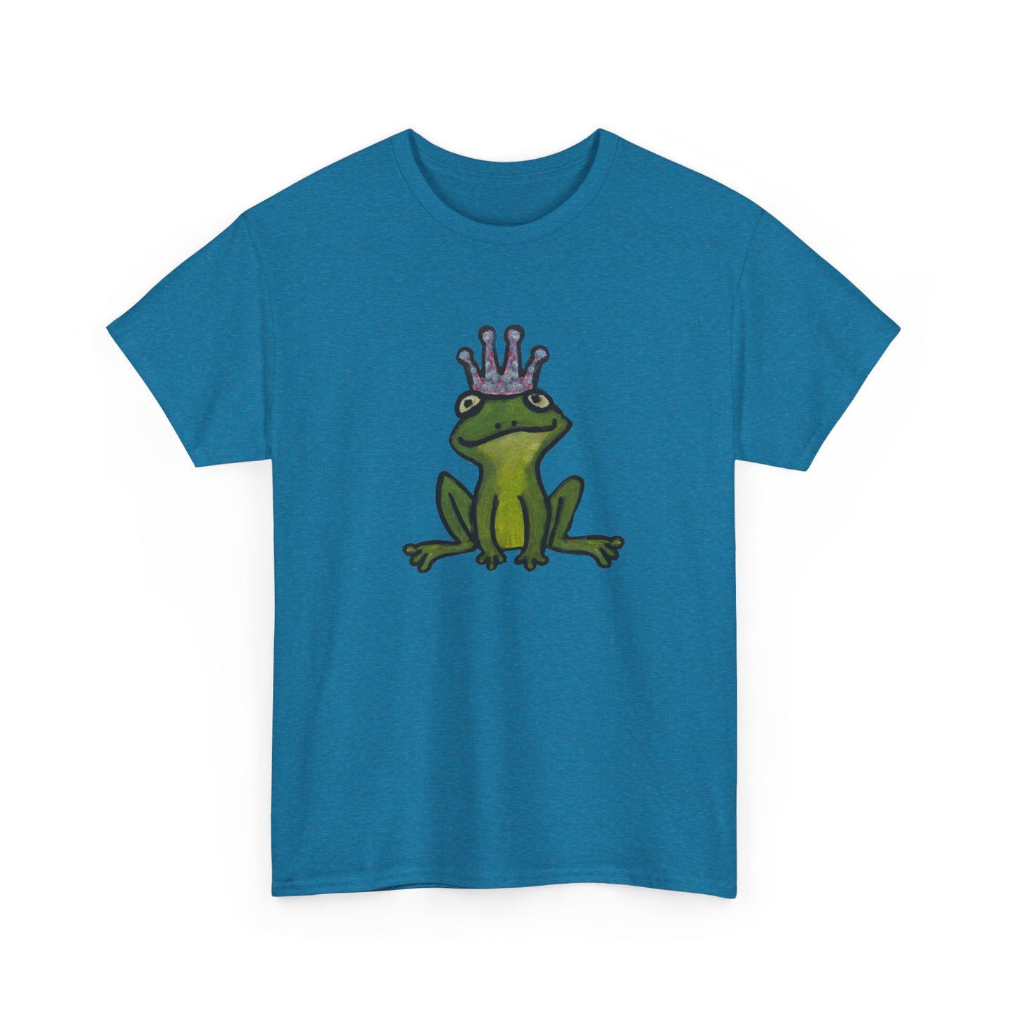 Crowned Frog Unisex Heavy Cotton Tee - Fun & Quirky Graphic T-Shirt