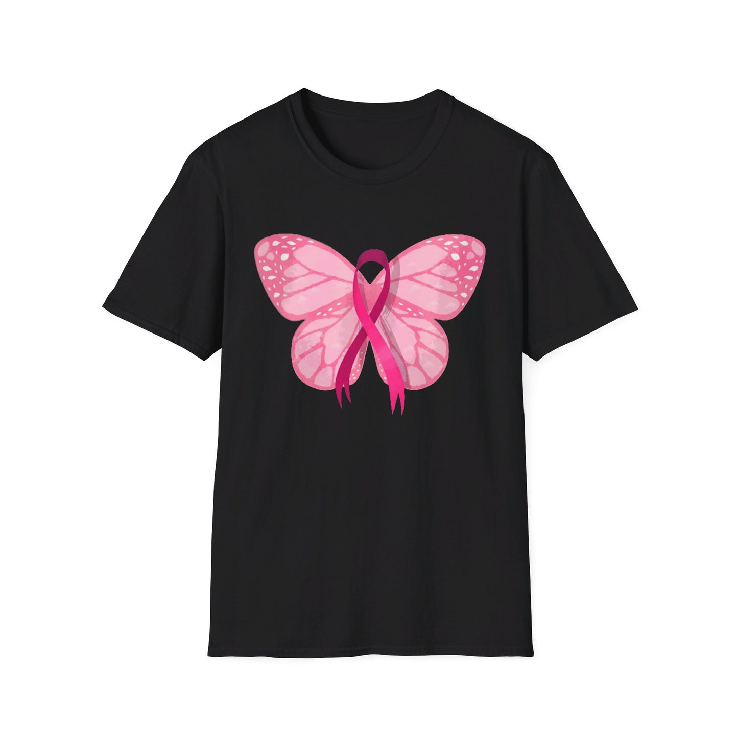 Breast Cancer Butterfly - Unisex Softstyle T-Shirt