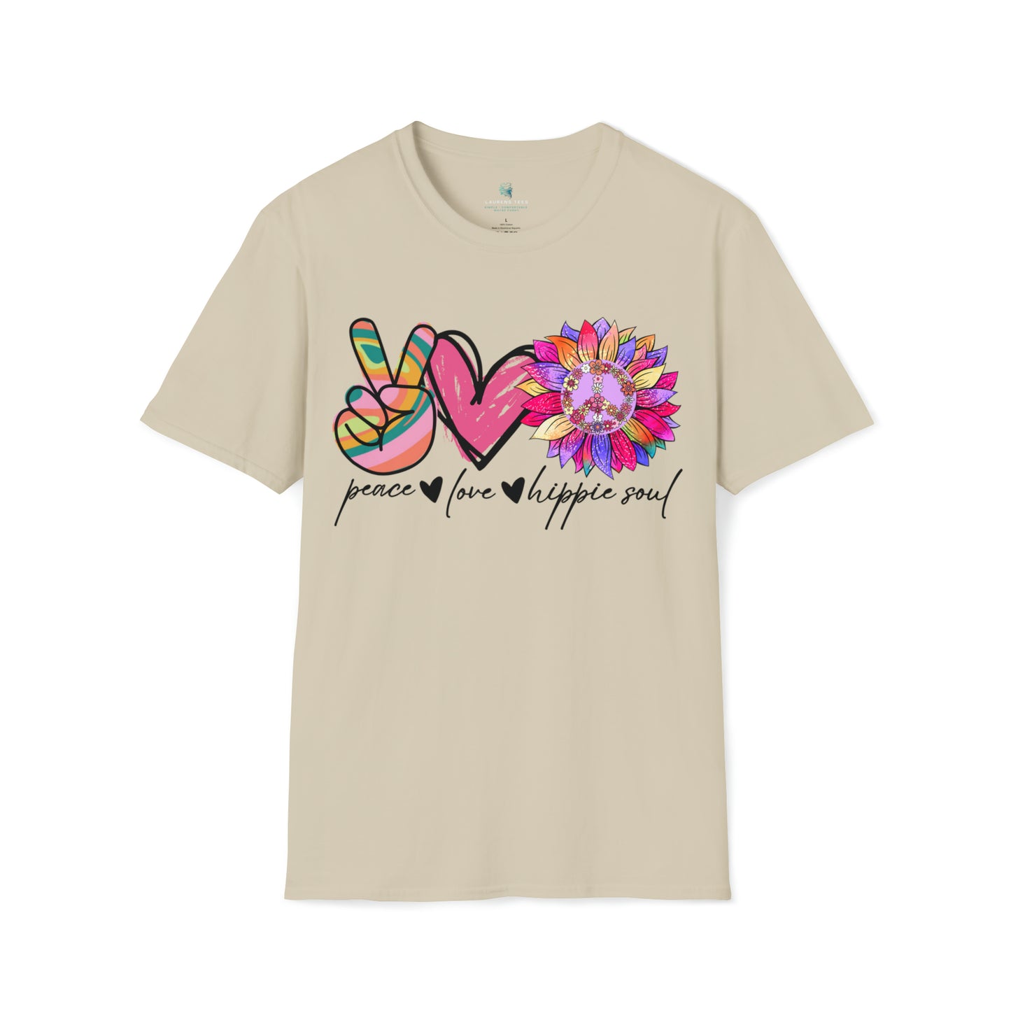 Peace Love Hippie Soul - Unisex Softstyle T-Shirt