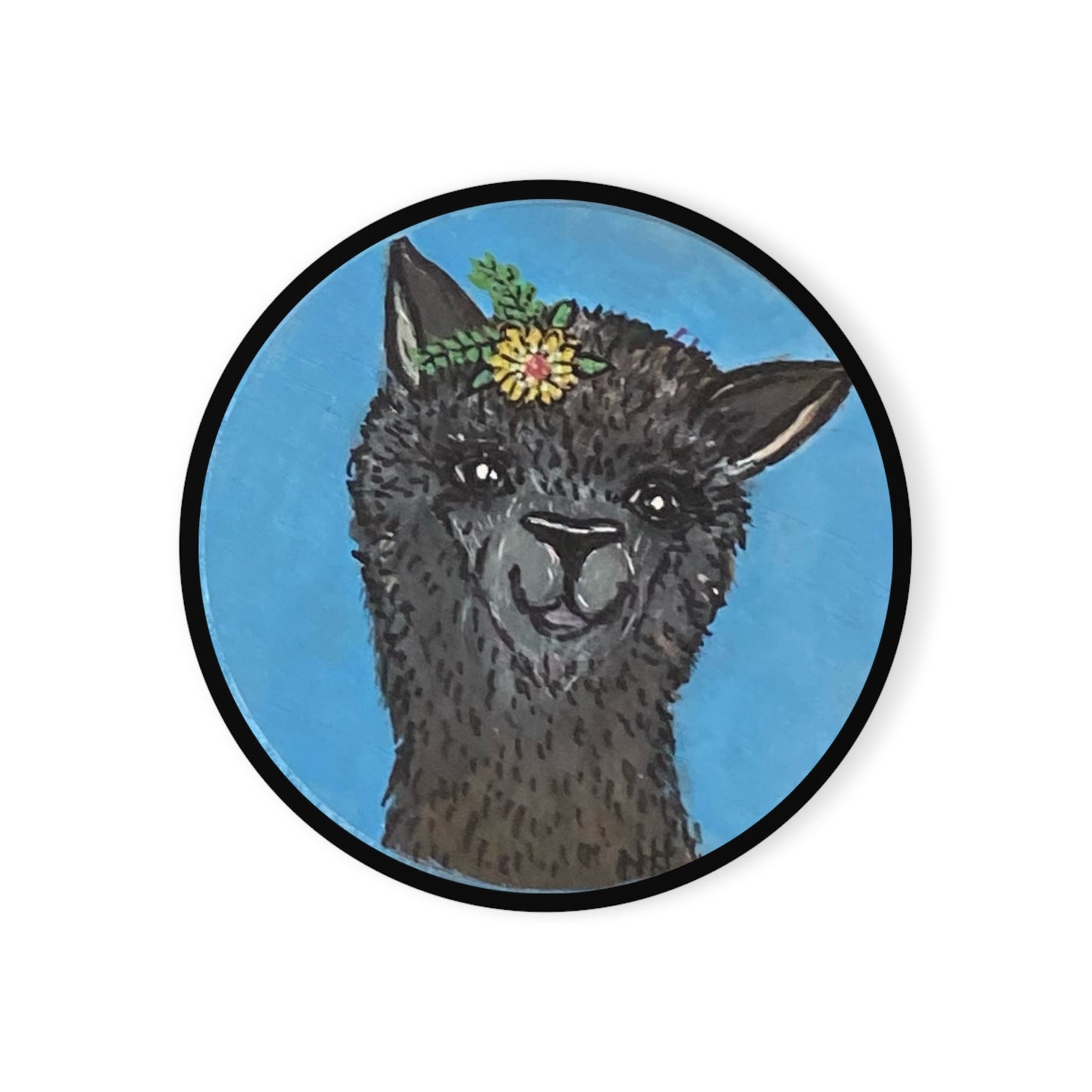 Llama Black - Cork Back Coaster