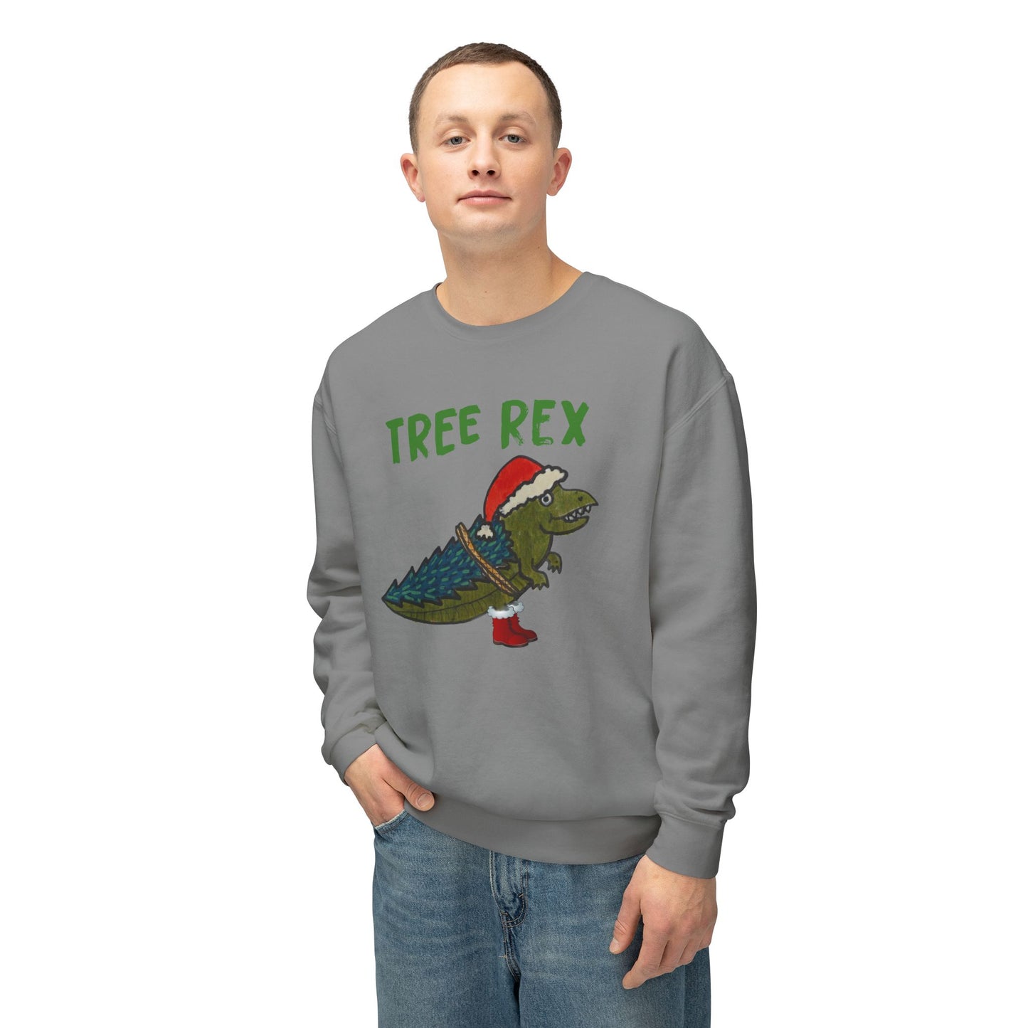 Tree Rex - Unisex Lightweight Crewneck Sweatshirt