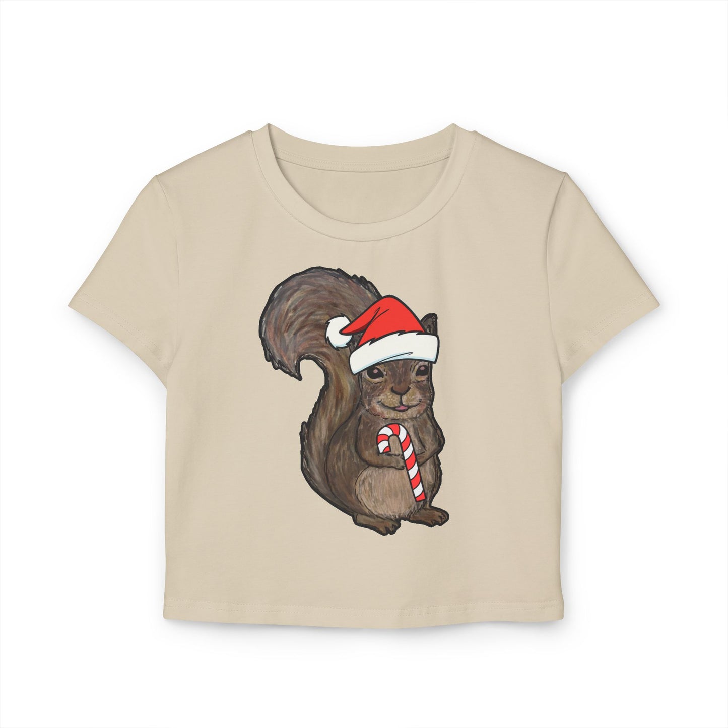 Drunk Squirrel Christmas - Women's Crop Top