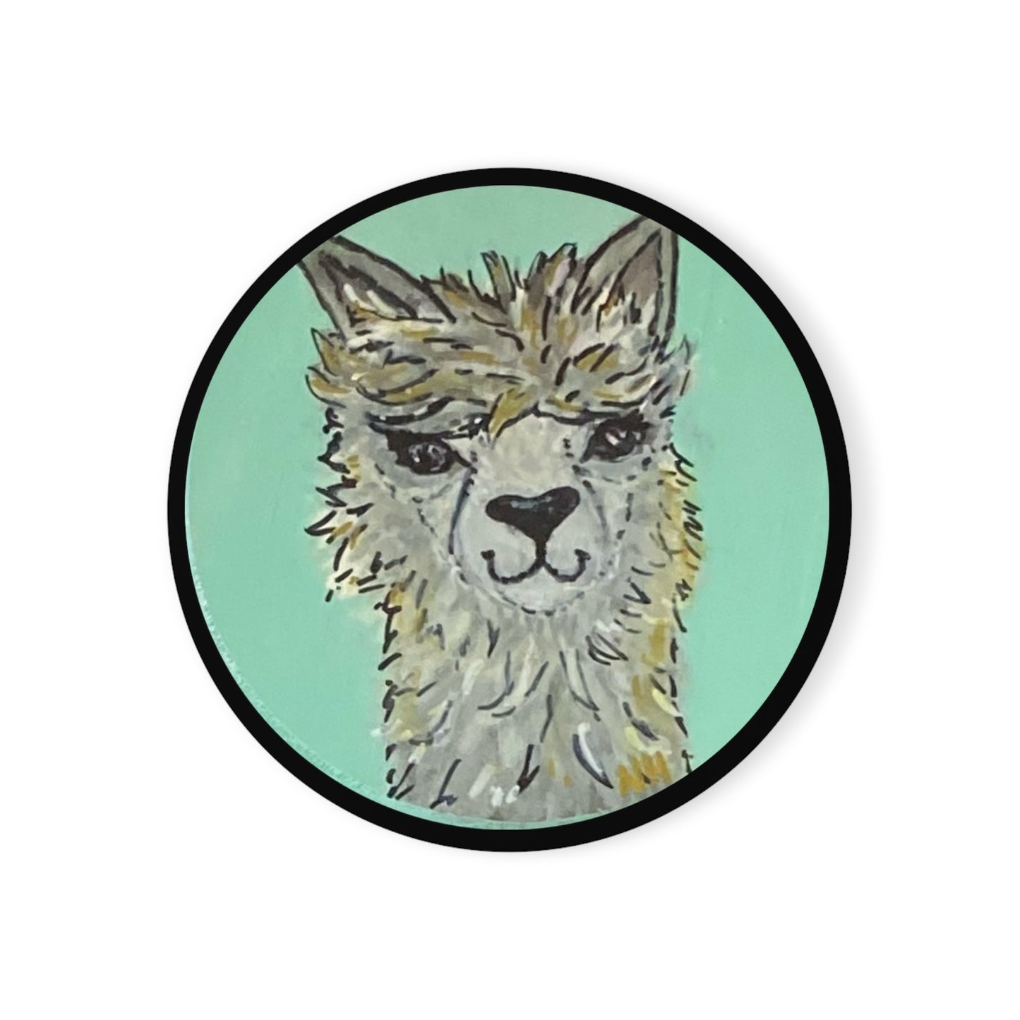 Llama w/Blonde highlights - Cork Back Coaster