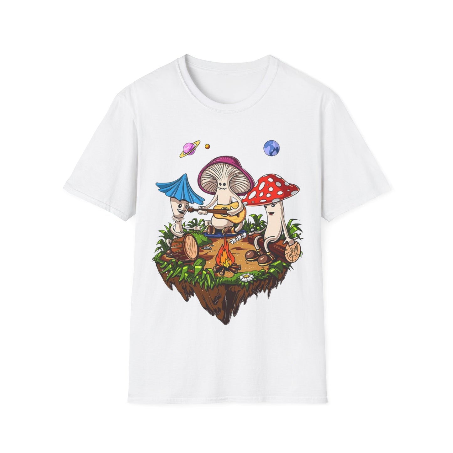 Shrooms around a campfire - Unisex Softstyle T-Shirt