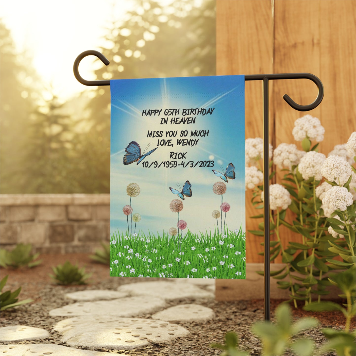 Happy Birthday in Heaven - Garden & House Banner