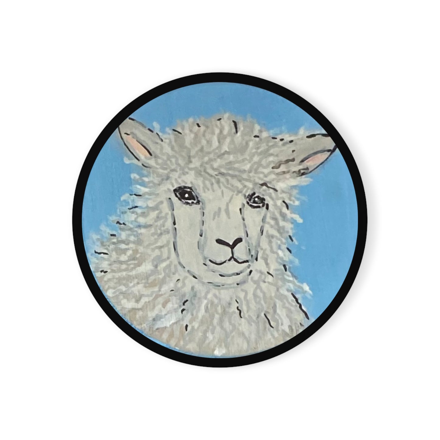 Sheep White Face - Cork Back Coaster