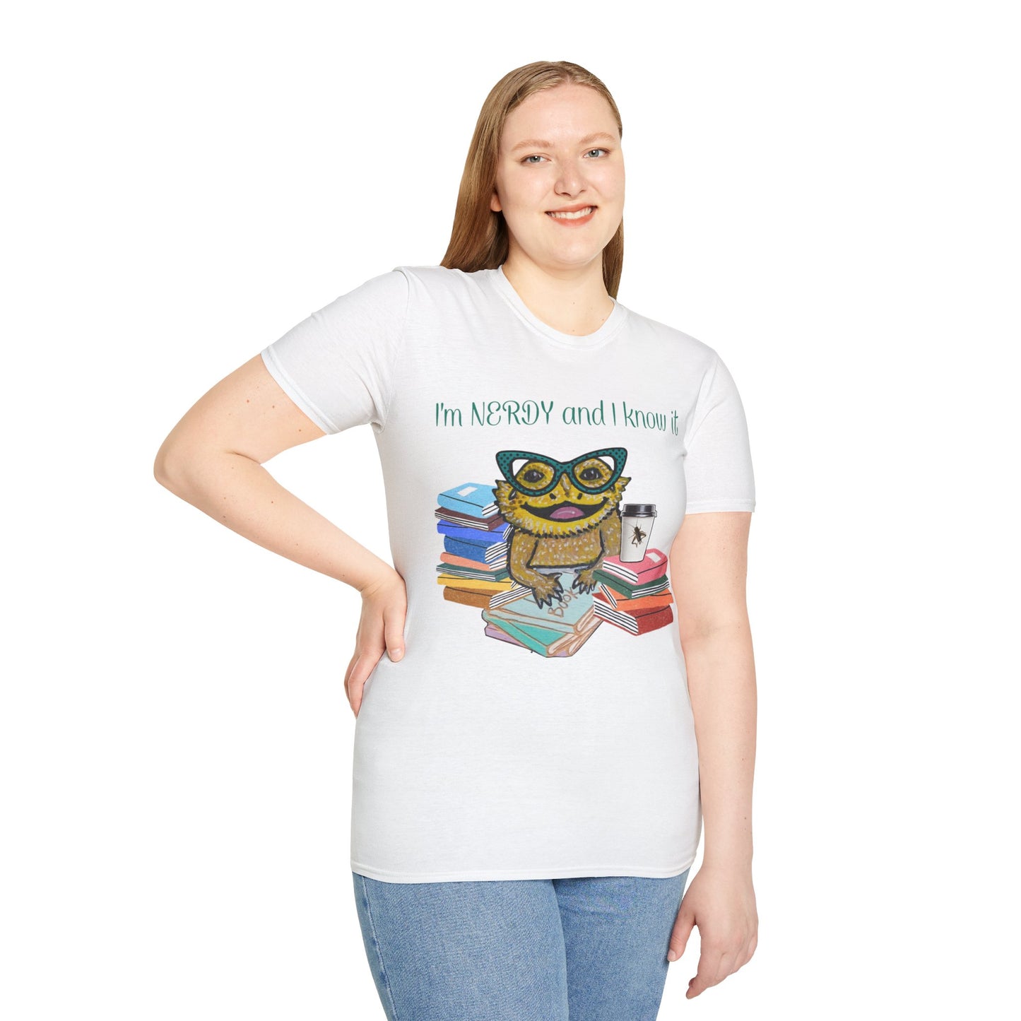 I'm Nerdy & I Know It Beardie - Unisex Softstyle T-Shirt