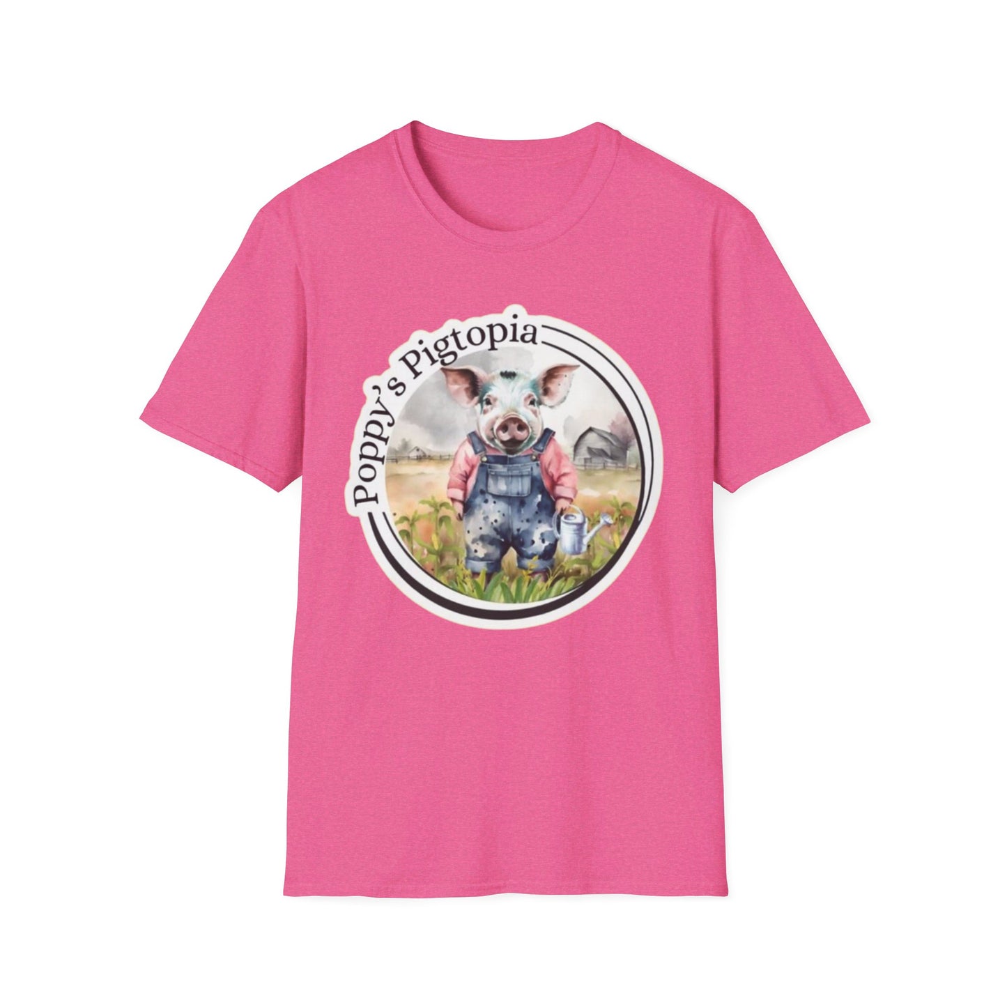 Poppy’s Pigtopia - Unisex Softstyle T-Shirt