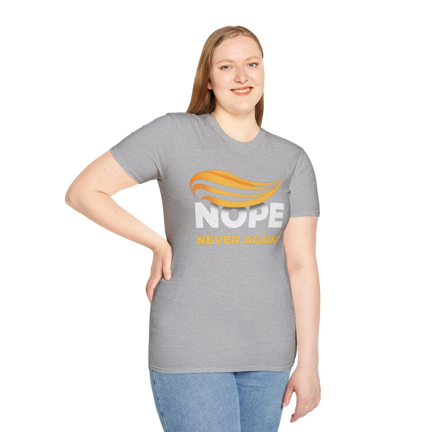 Nope Never Again - Unisex Softstyle T-Shirt