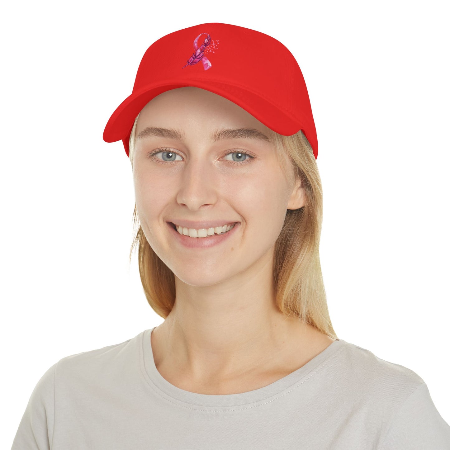 Breast Cancer Awareness Feather - Low Profile Baseball Cap