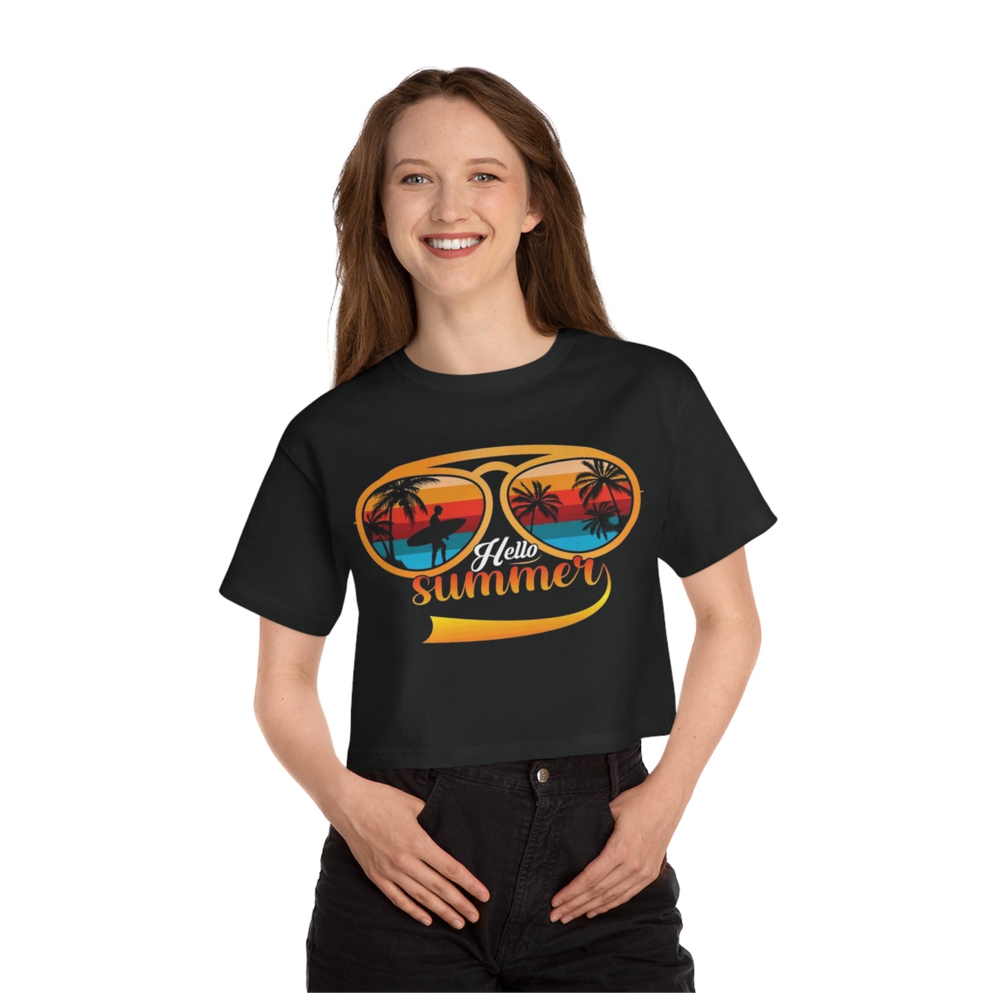 Hello Summer - Champion Women's Heritage Cropped T-Shirt