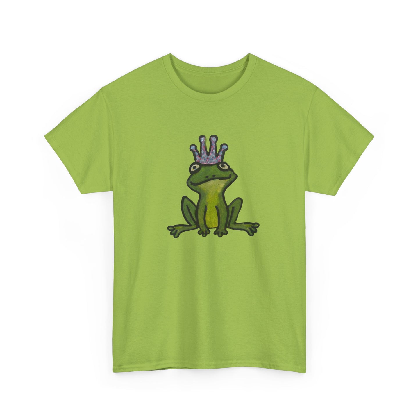 Crowned Frog Unisex Heavy Cotton Tee - Fun & Quirky Graphic T-Shirt