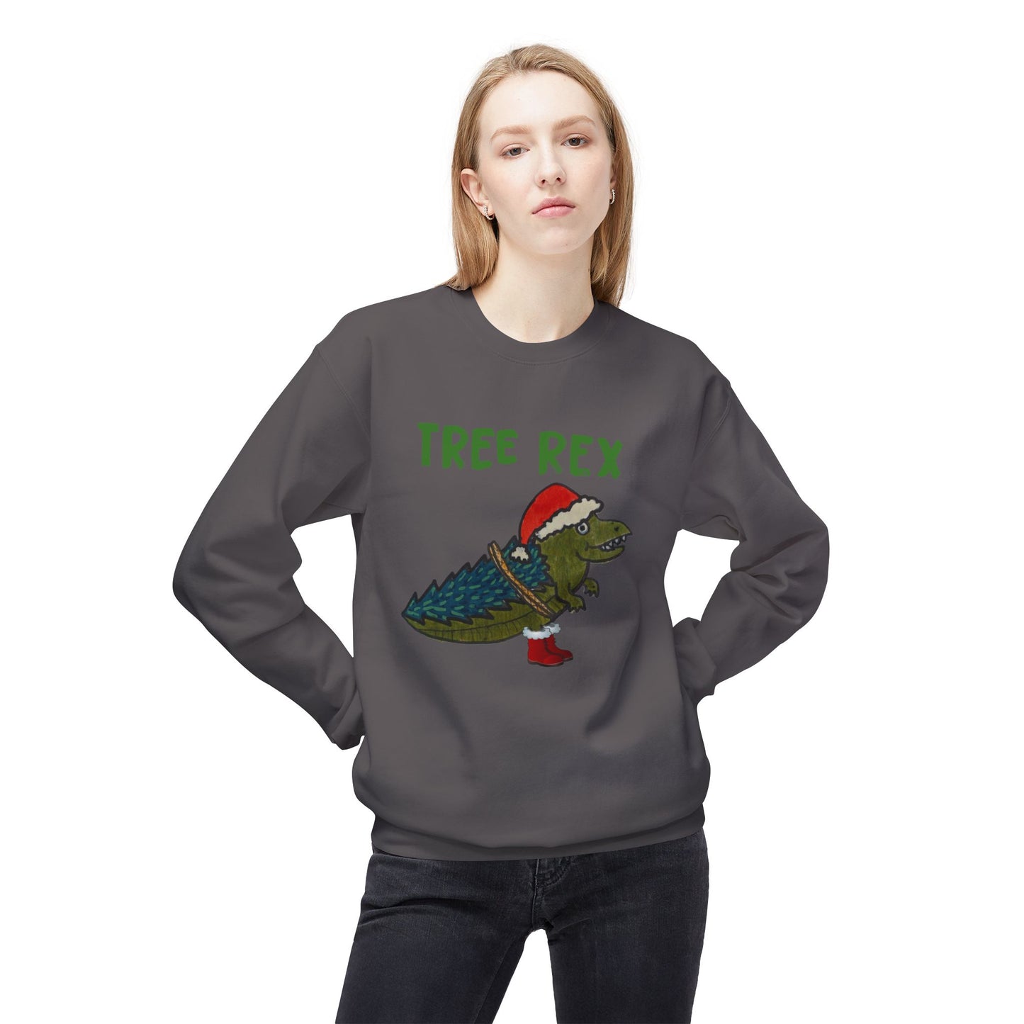 Tree Rex - Unisex Midweight Softstyle Fleece Crewneck Sweatshirt