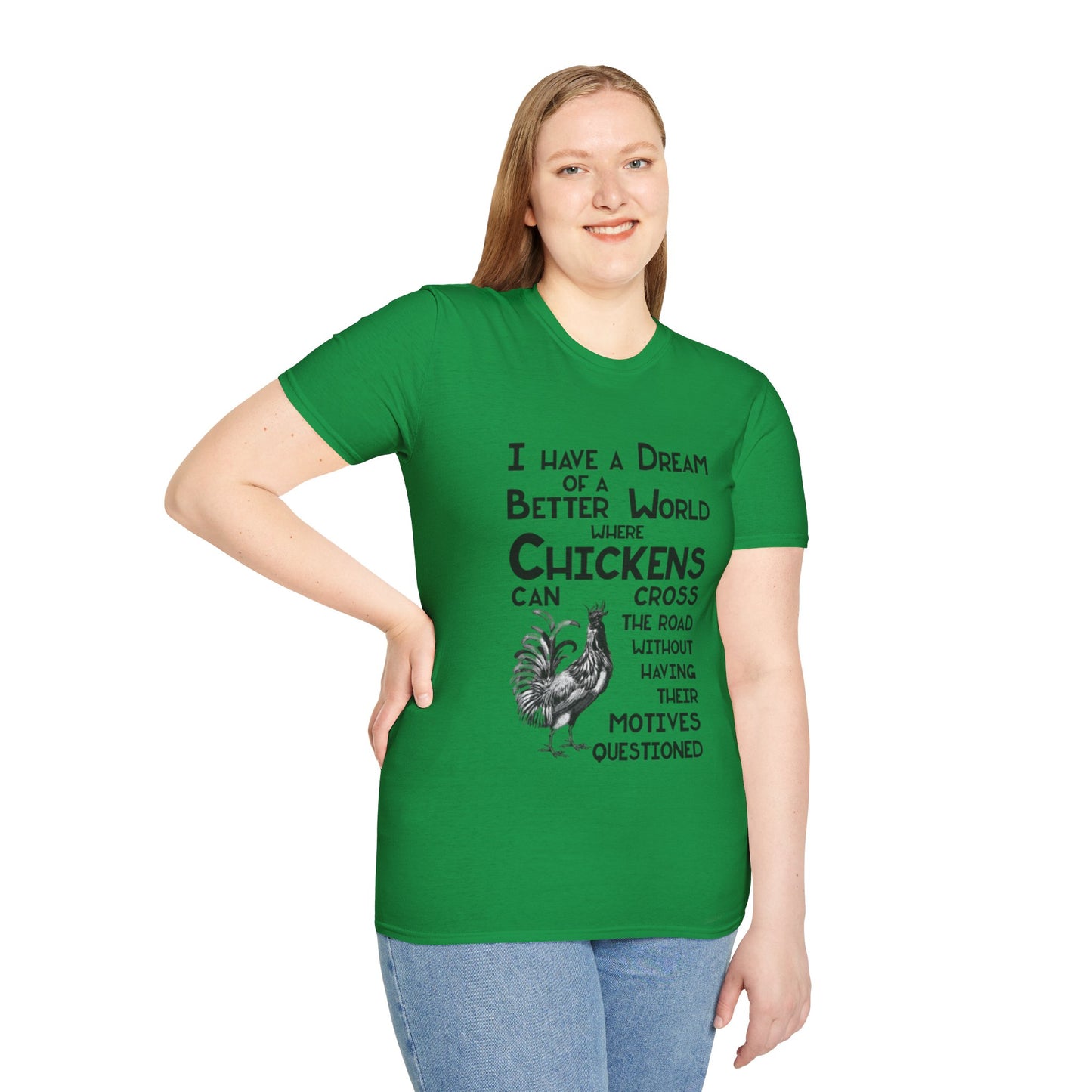 Chicken Crossing the Road - Unisex Softstyle T-Shirt