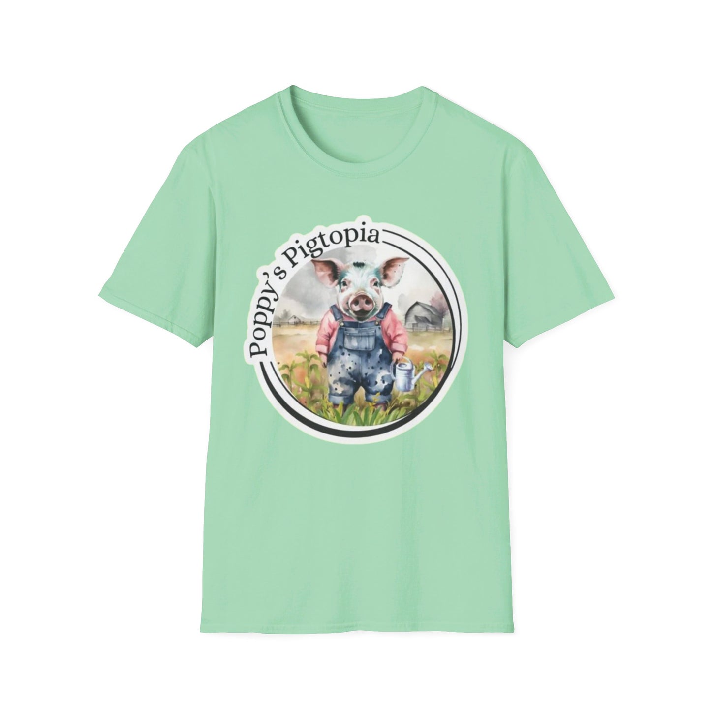 Poppy’s Pigtopia - Unisex Softstyle T-Shirt