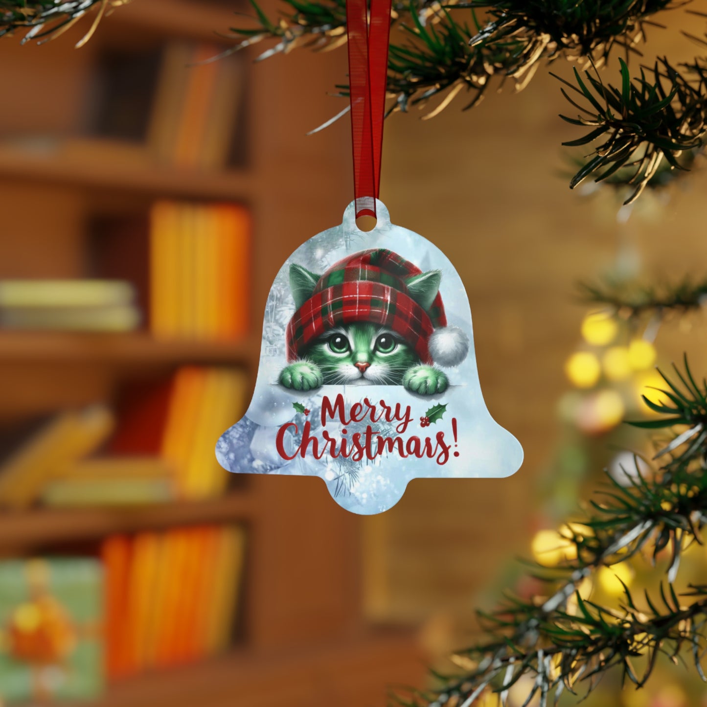 Merry Christmas Kitty - Metal Ornaments