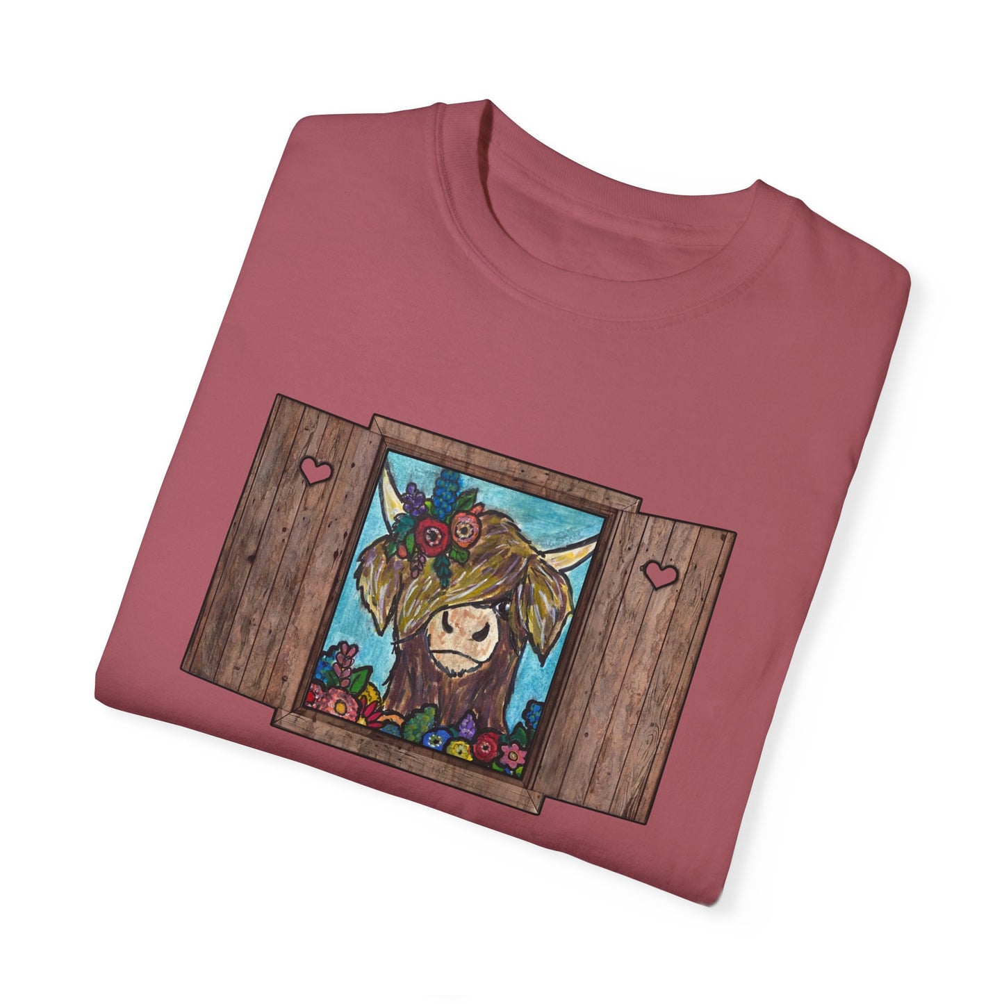 Whimsical Cow Illustration T-Shirt | Unisex Garment-Dyed Tee