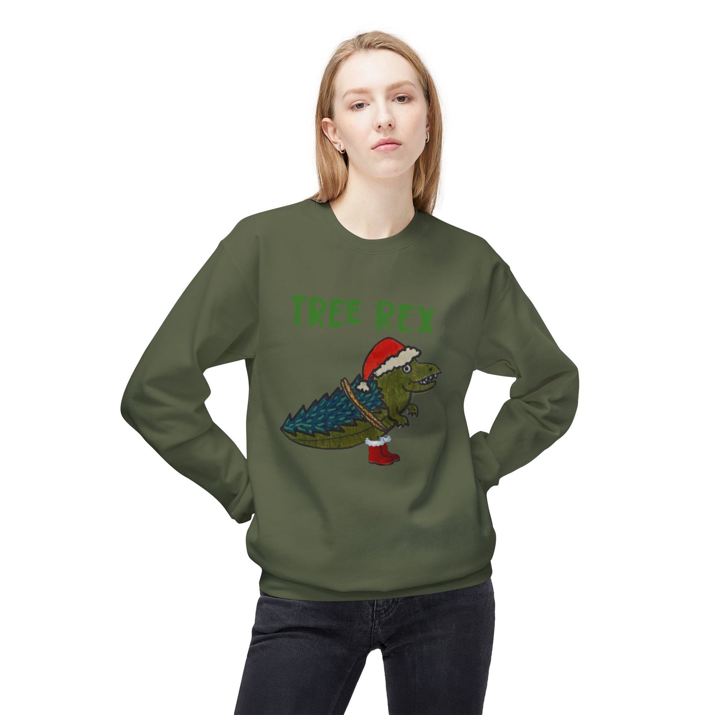 Tree Rex - Unisex Midweight Softstyle Fleece Crewneck Sweatshirt