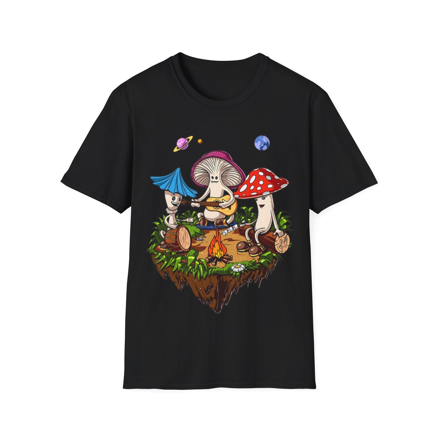 Shrooms around a campfire - Unisex Softstyle T-Shirt