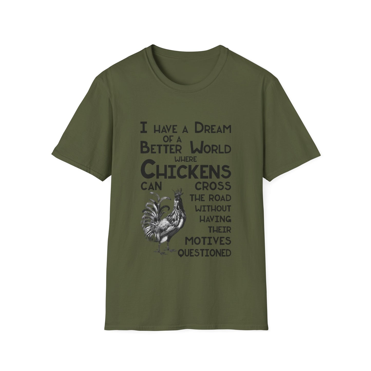 Chicken Crossing the Road - Unisex Softstyle T-Shirt