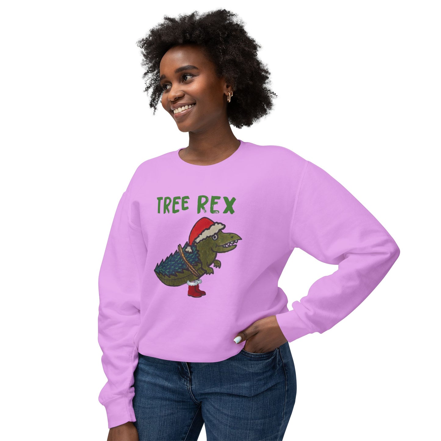 Tree Rex - Unisex Lightweight Crewneck Sweatshirt