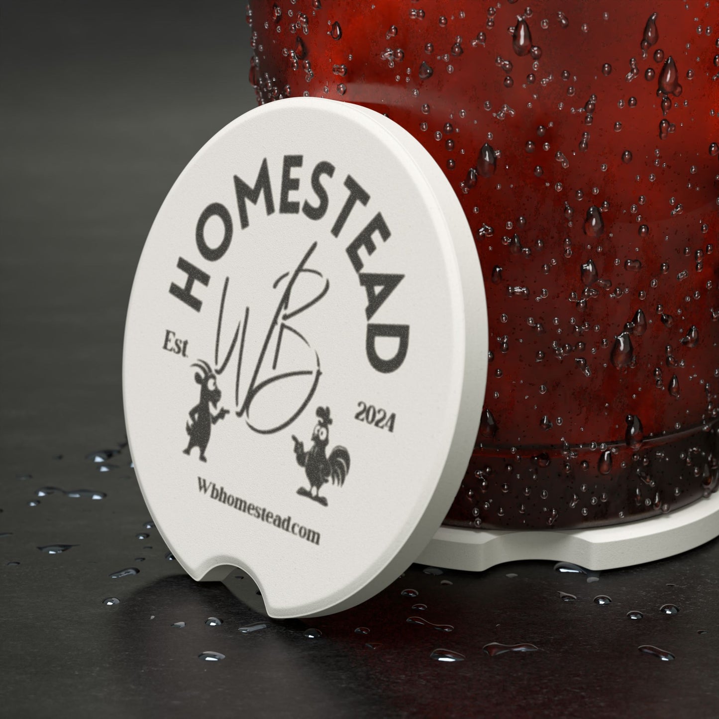 Life at WB Homestead - Custom Soapstone Car Coaster