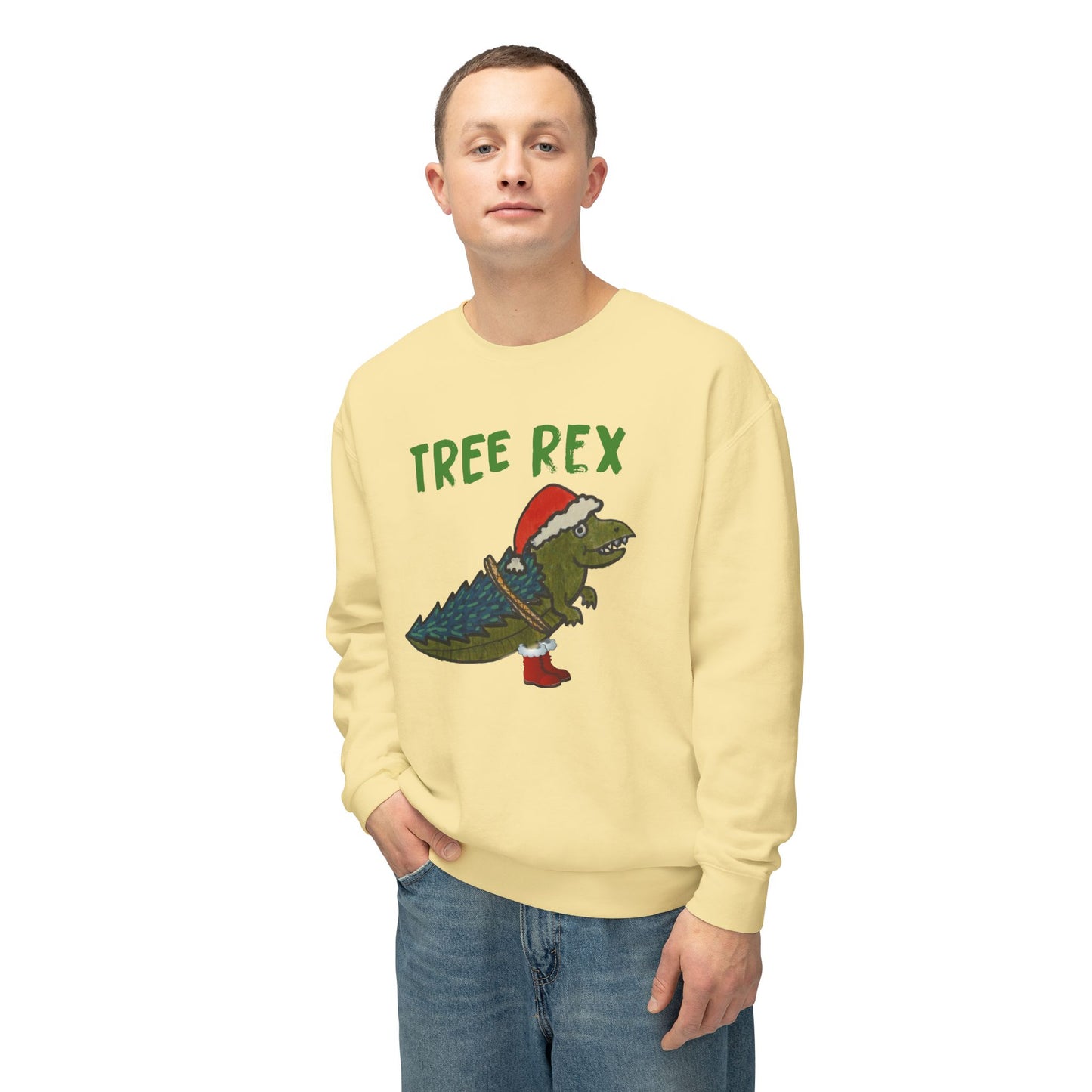 Tree Rex - Unisex Lightweight Crewneck Sweatshirt