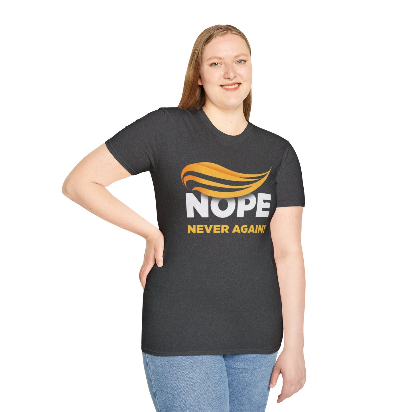 Nope Never Again - Unisex Softstyle T-Shirt