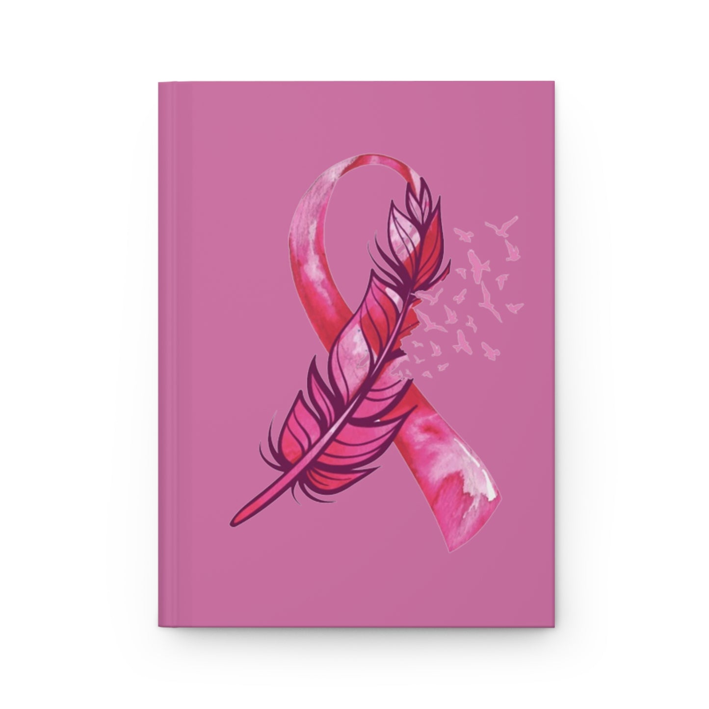 Breast Cancer Awareness Feather - Hardcover Journal Matte