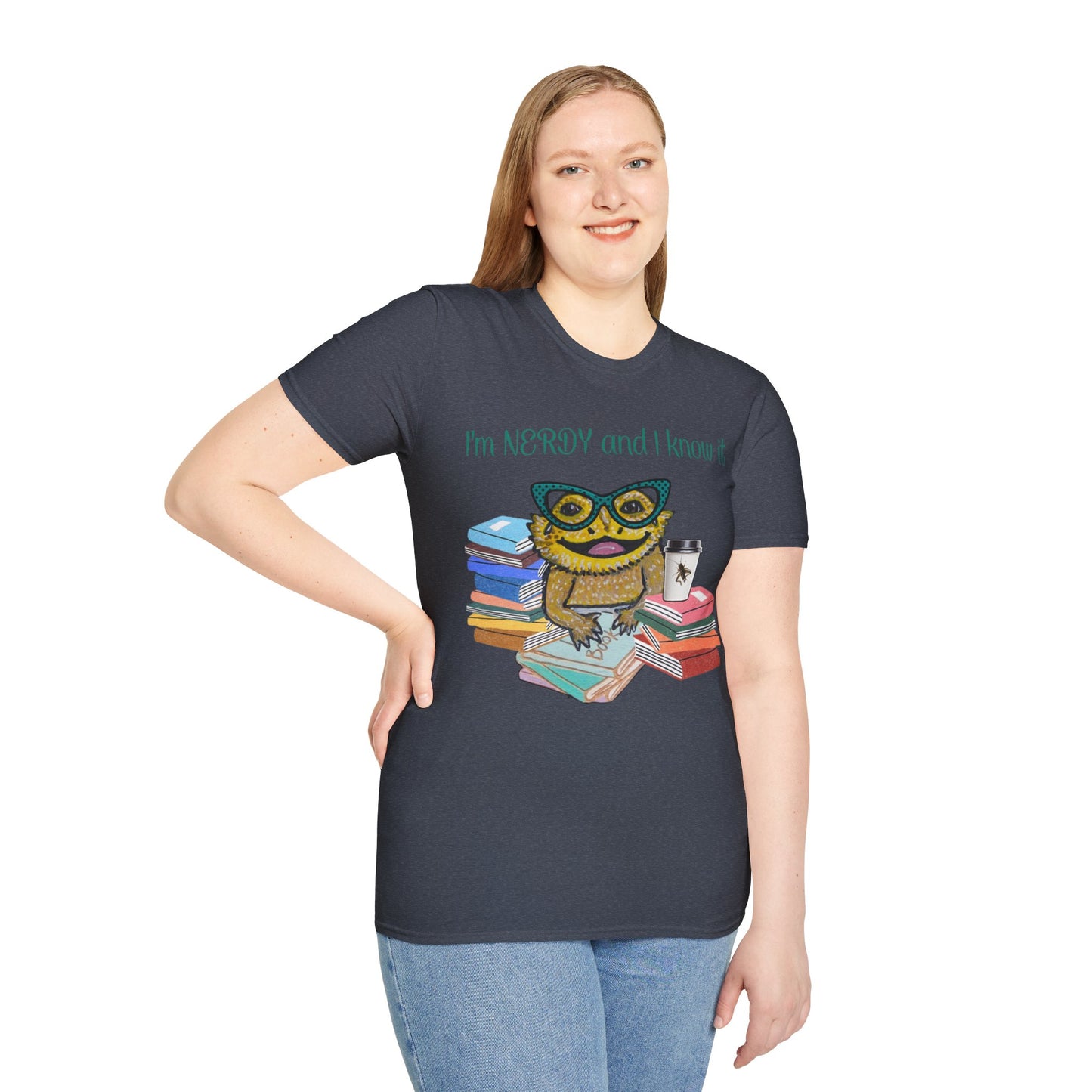 I'm Nerdy & I Know It Beardie - Unisex Softstyle T-Shirt