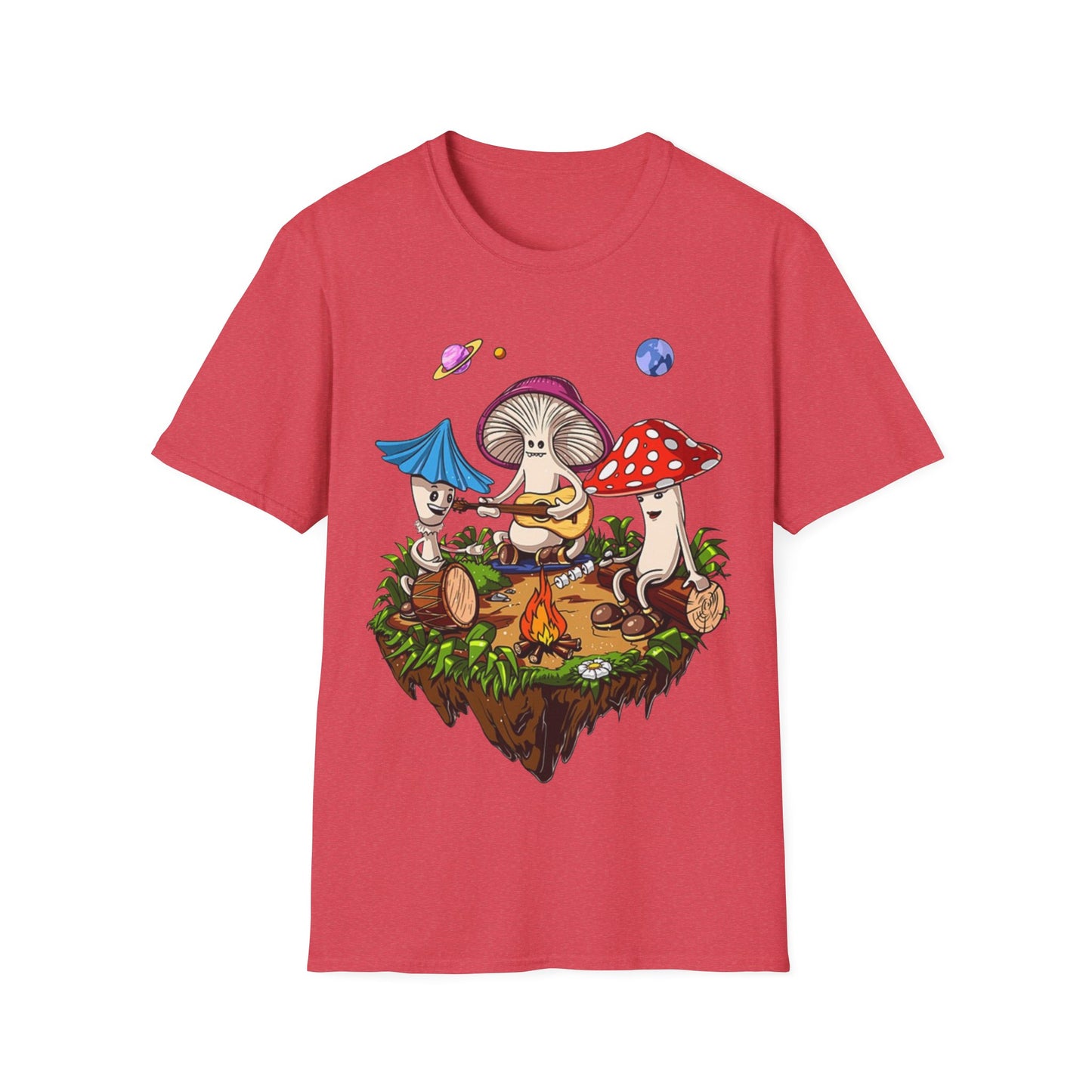 Shrooms around a campfire - Unisex Softstyle T-Shirt