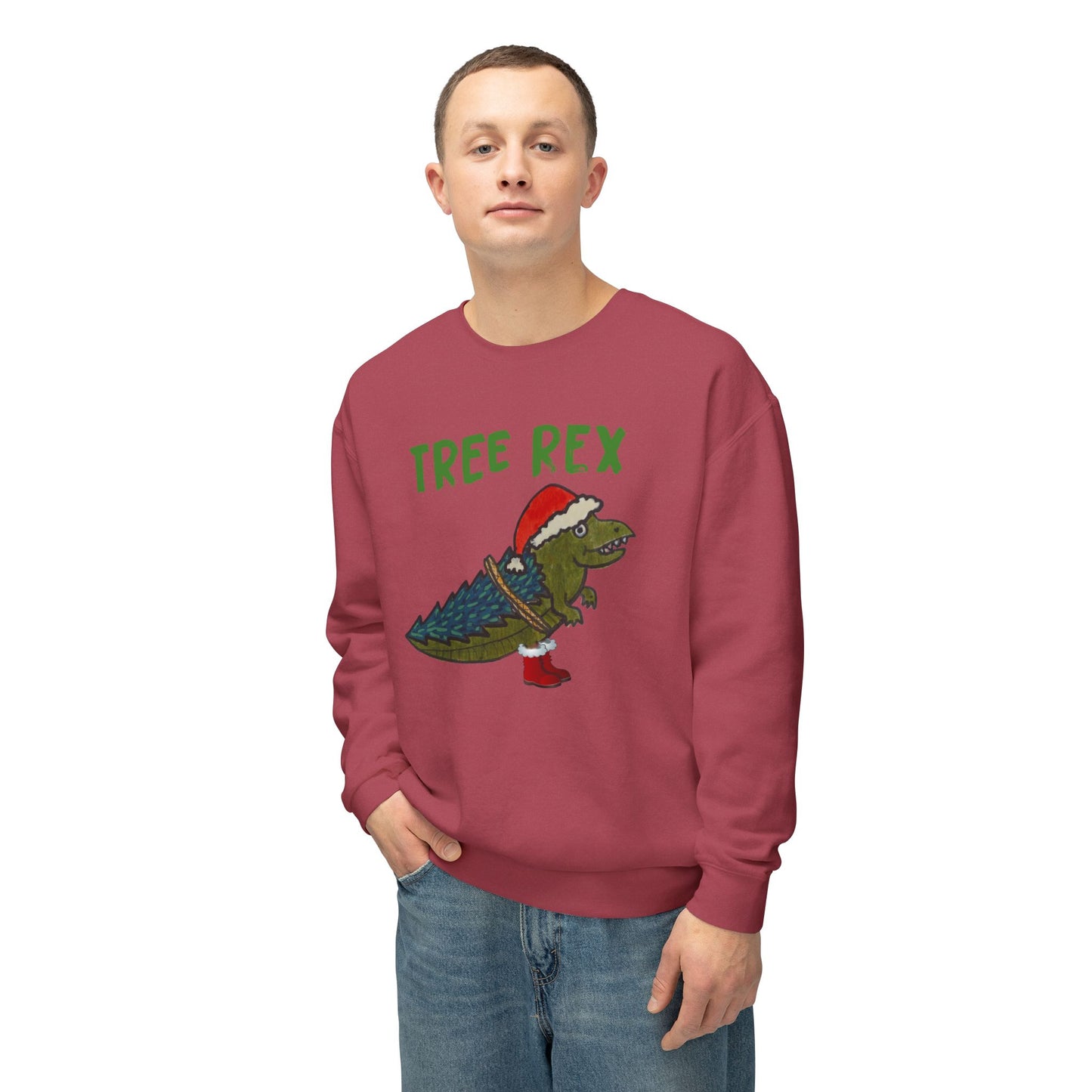 Tree Rex - Unisex Lightweight Crewneck Sweatshirt