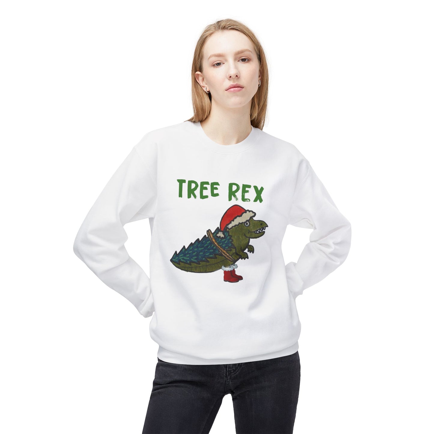 Tree Rex - Unisex Midweight Softstyle Fleece Crewneck Sweatshirt