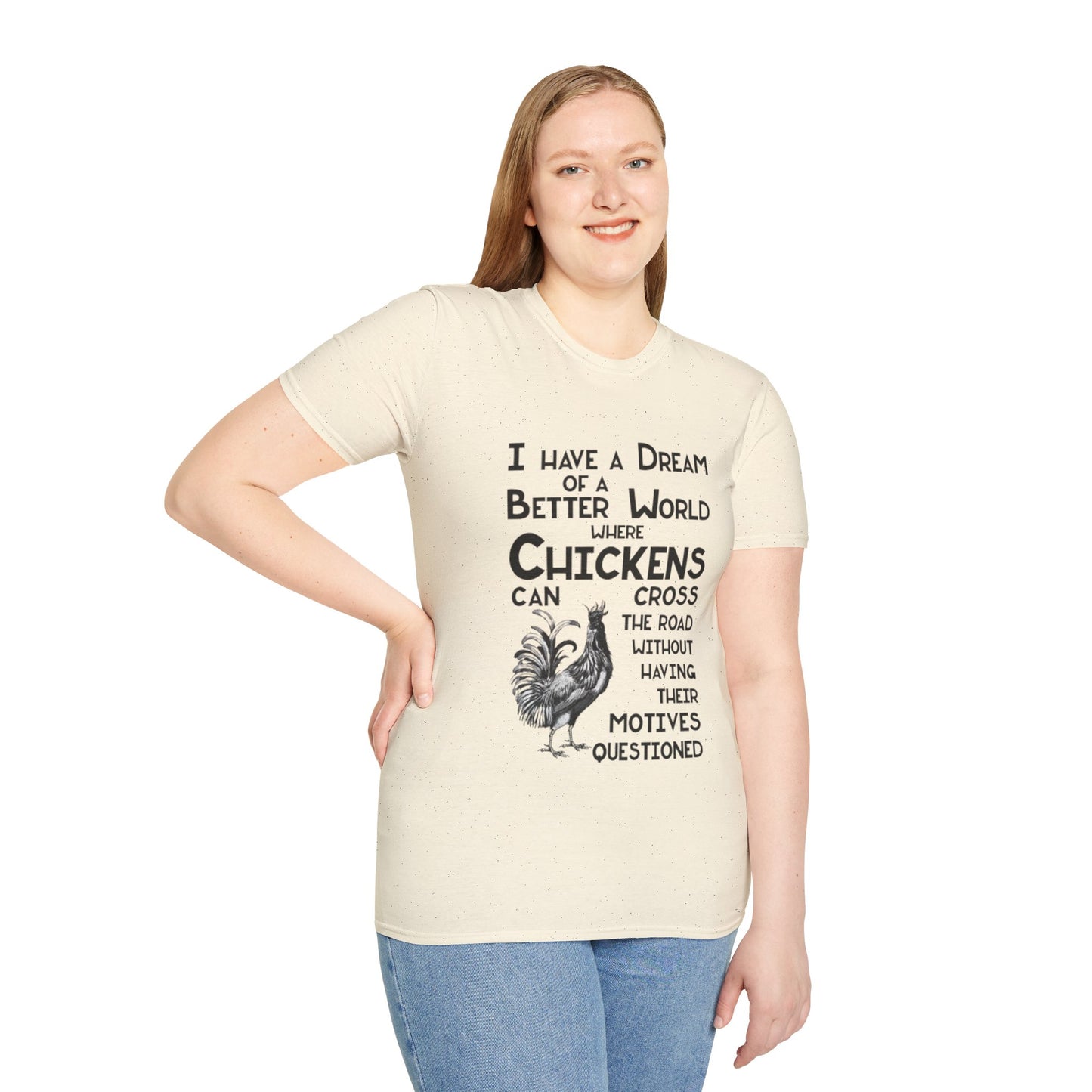 Chicken Crossing the Road - Unisex Softstyle T-Shirt