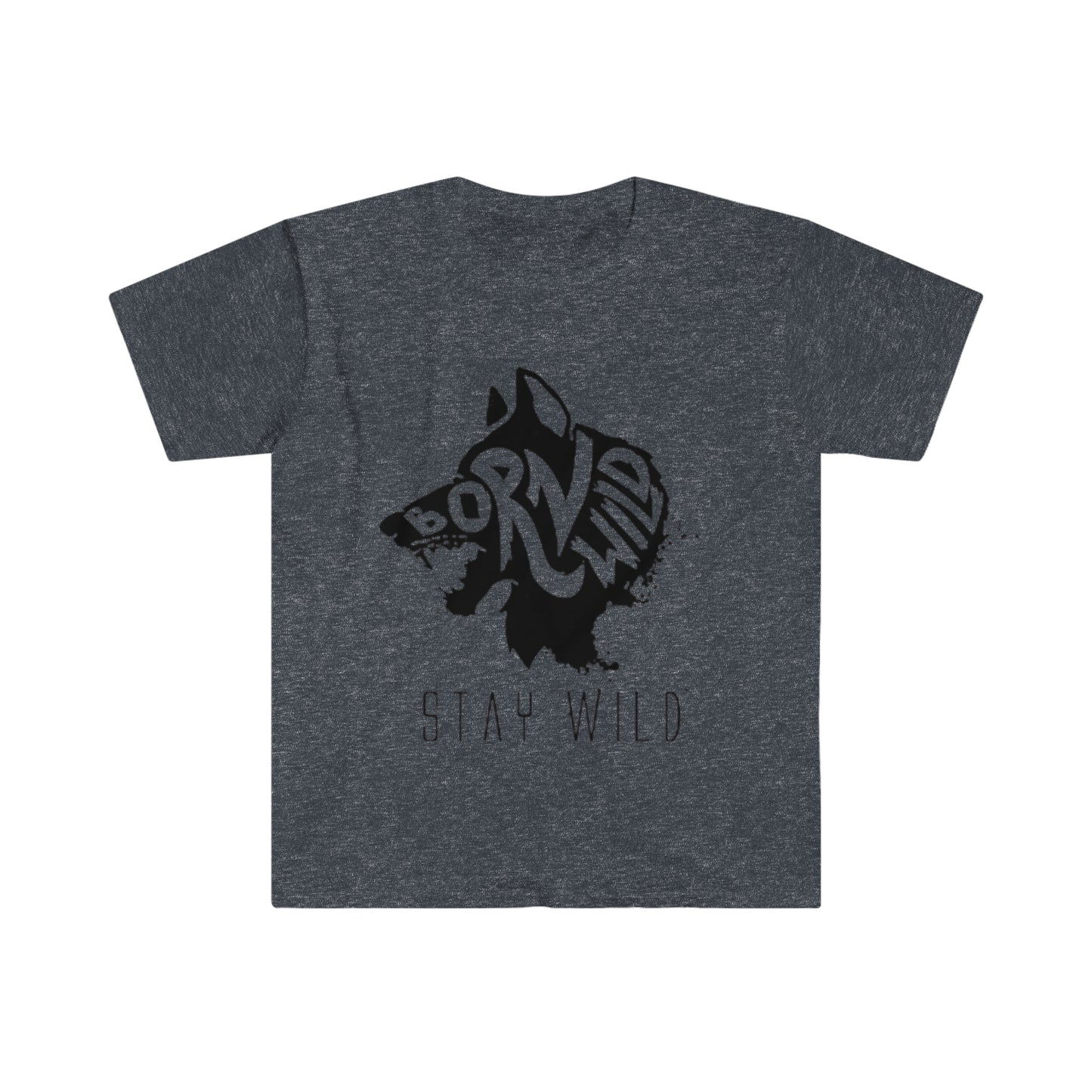 Born Wild Stay Wild Wolf - Unisex Softstyle T-Shirt