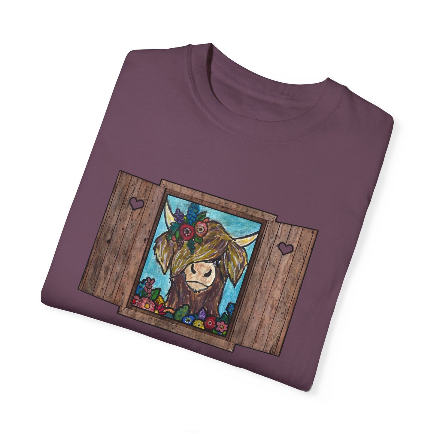 Whimsical Cow Illustration T-Shirt | Unisex Garment-Dyed Tee