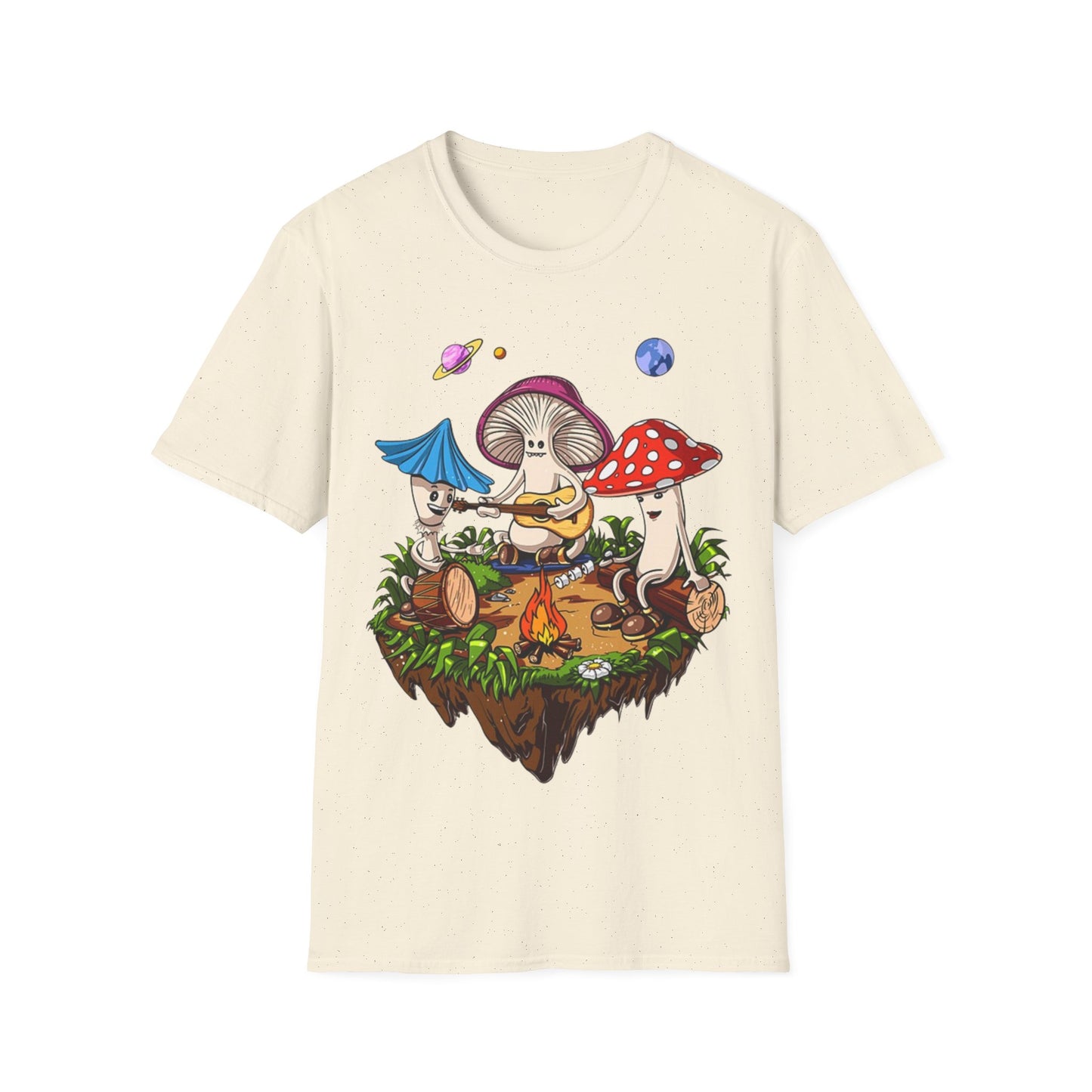 Shrooms around a campfire - Unisex Softstyle T-Shirt