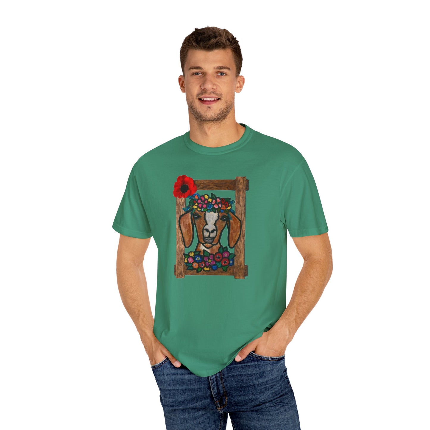 Floral Goat Unisex T-Shirt - Cute Farm Animal Graphic Tee