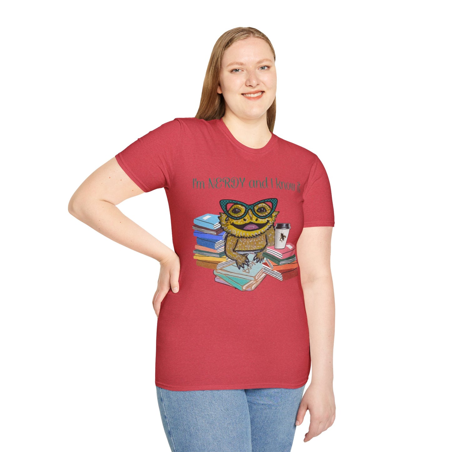 I'm Nerdy & I Know It Beardie - Unisex Softstyle T-Shirt