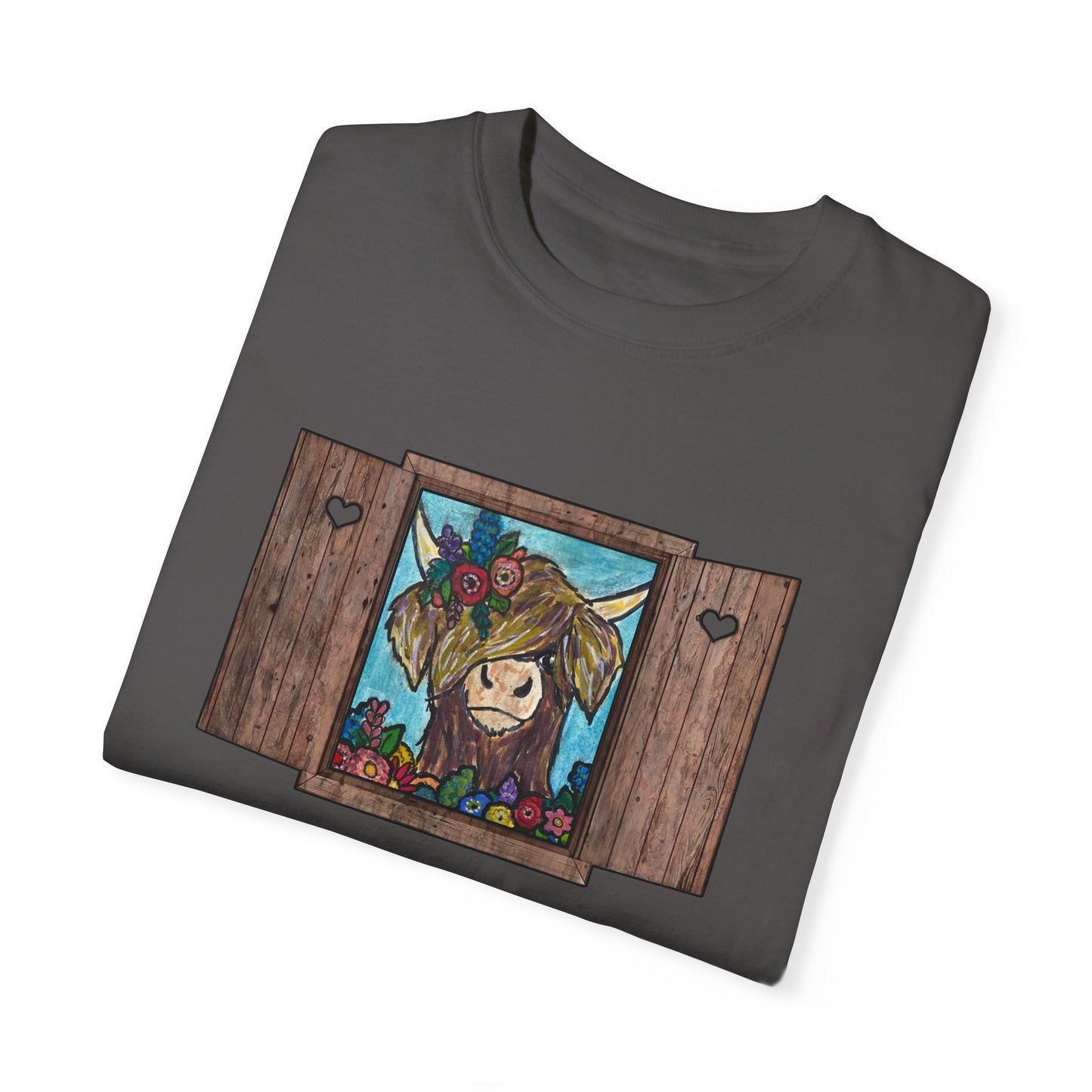 Whimsical Cow Illustration T-Shirt | Unisex Garment-Dyed Tee