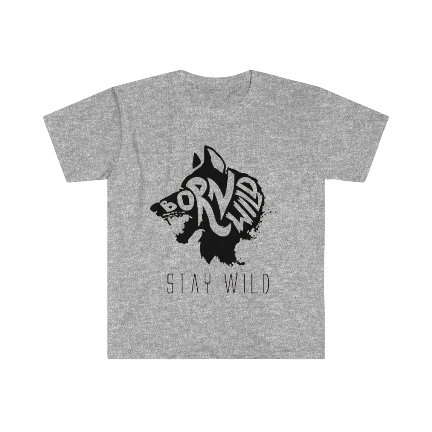 Born Wild Stay Wild Wolf - Unisex Softstyle T-Shirt