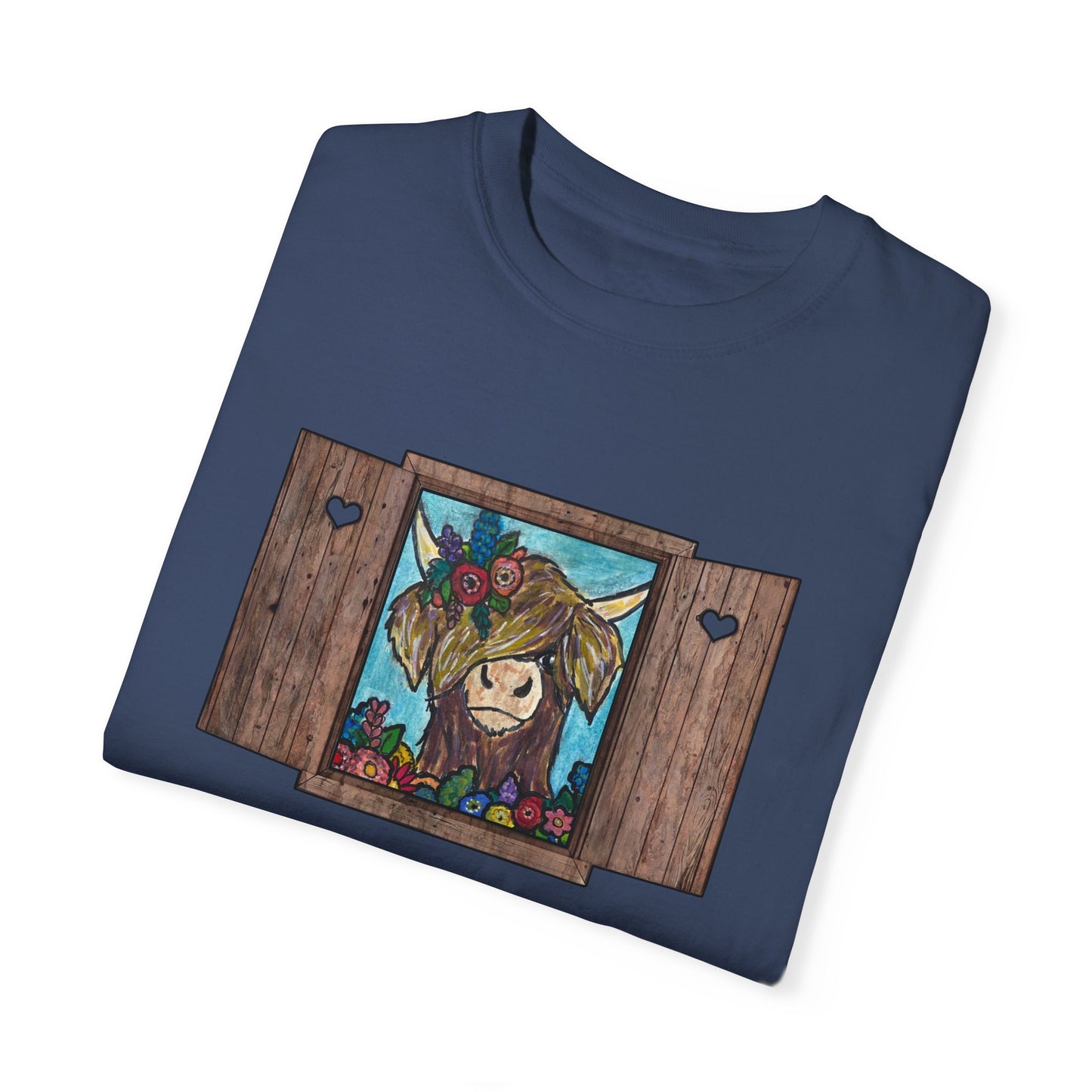 Whimsical Cow Illustration T-Shirt | Unisex Garment-Dyed Tee