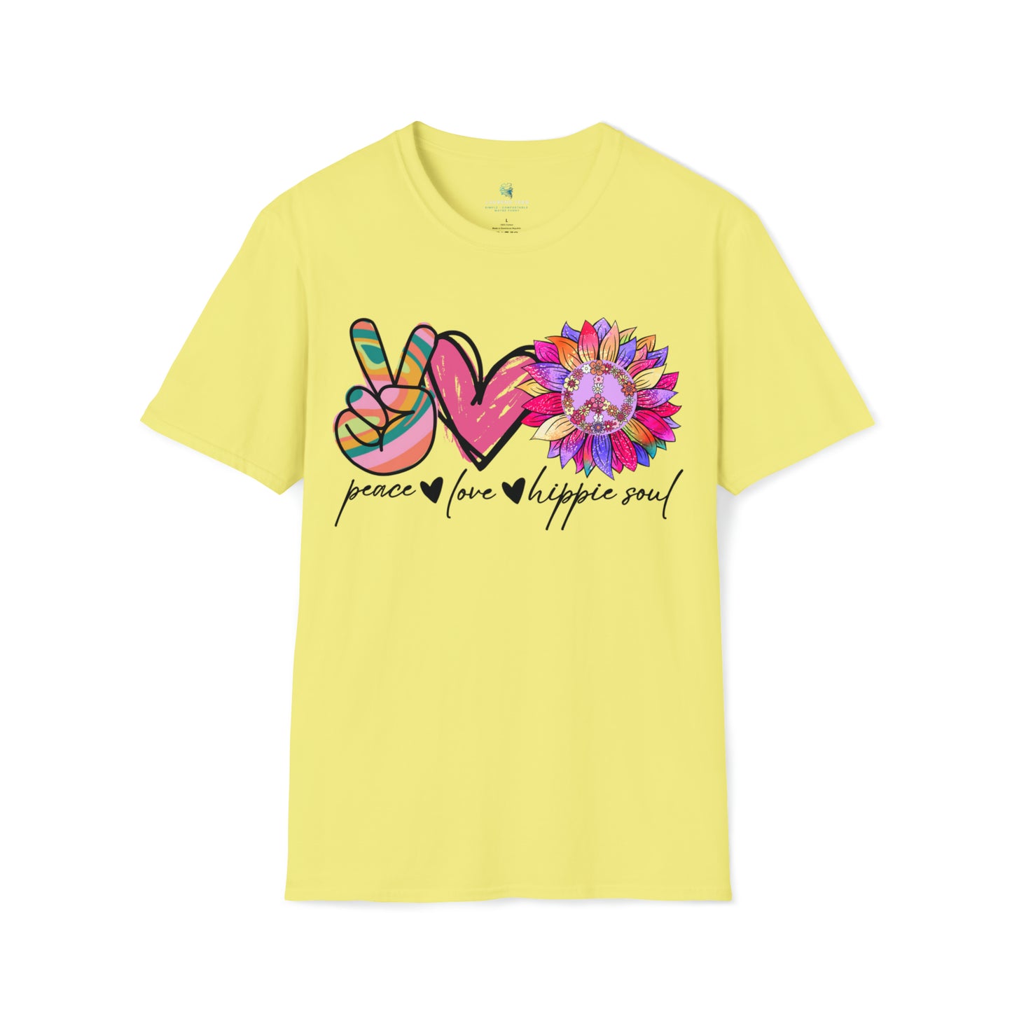 Peace Love Hippie Soul - Unisex Softstyle T-Shirt