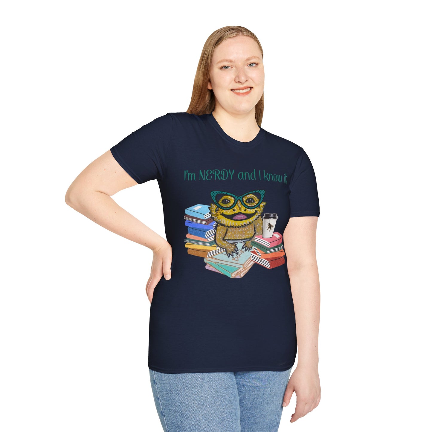 I'm Nerdy & I Know It Beardie - Unisex Softstyle T-Shirt