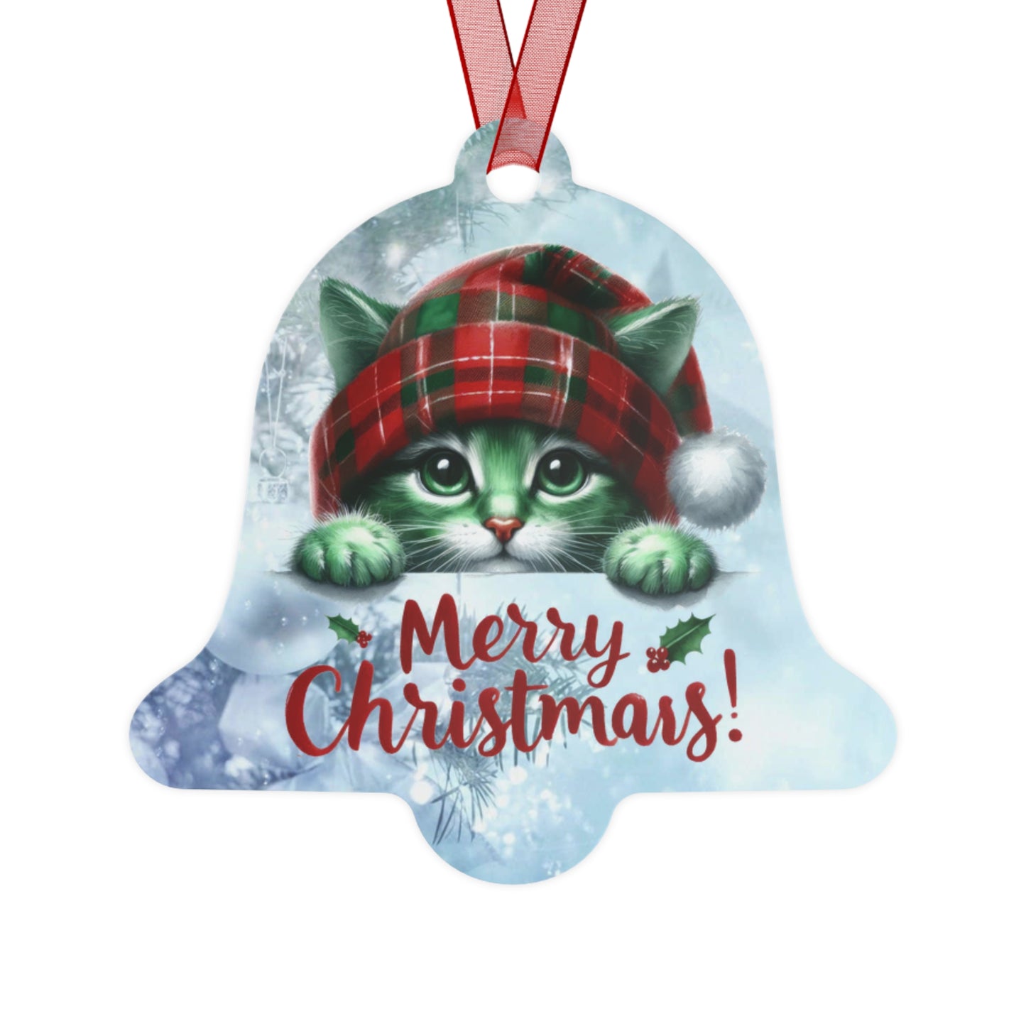 Merry Christmas Kitty - Metal Ornaments