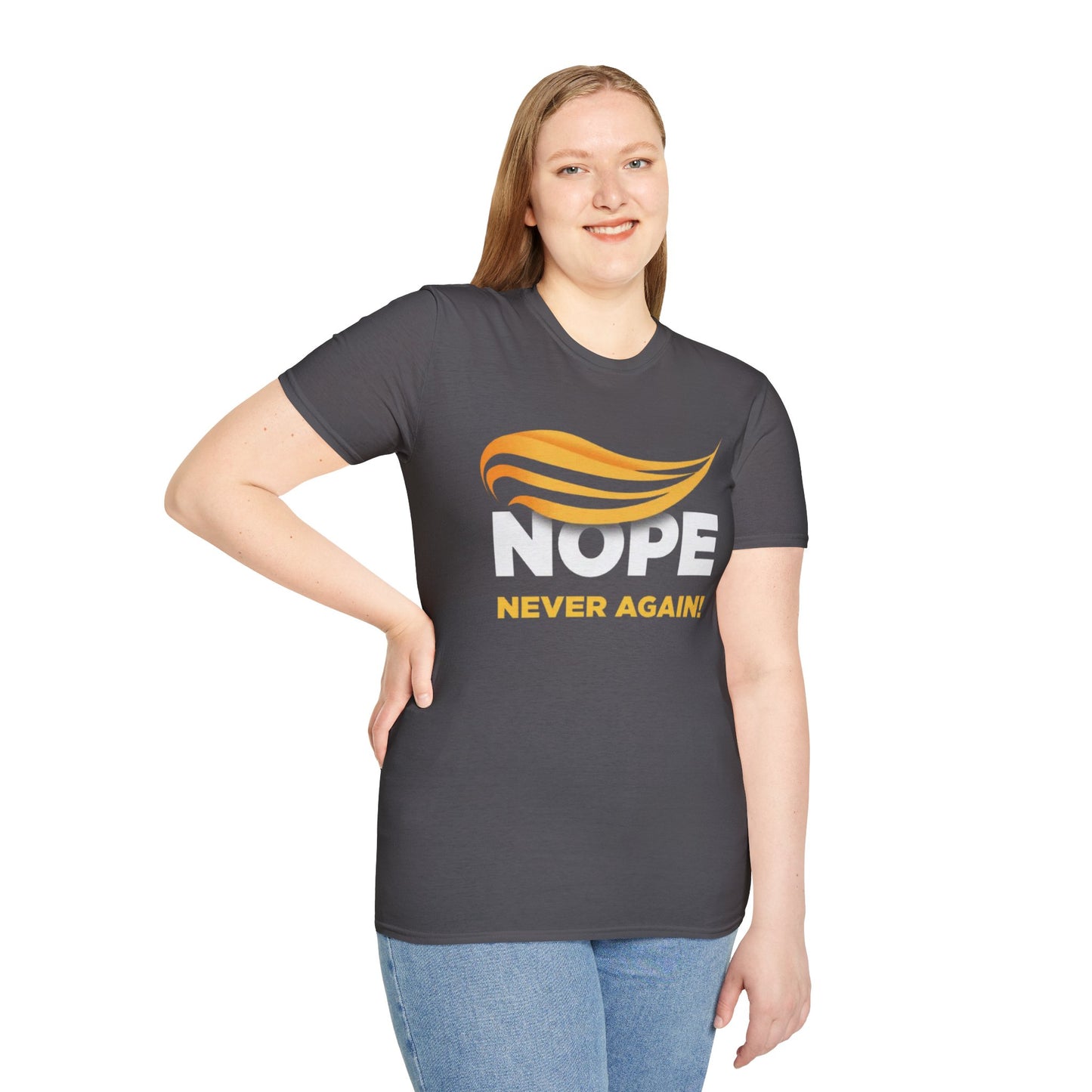 Nope Never Again - Unisex Softstyle T-Shirt